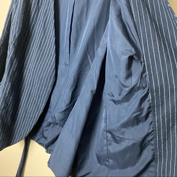 Lane Bryant NWT Linen Blend Dark Blue Striped Blazer women's size 24 - Picture 8 of 11